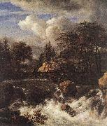 Jacob van Ruisdael Waterfall in a Rocky Landscape oil